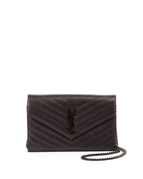 ysl wallet on a chain black small|ysl envelope wallet on chain.